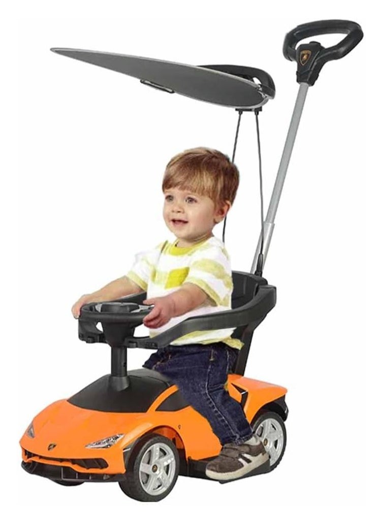 Lovely Baby - Lamborghini Car Ride-on with Push Handle & Canopy - Image 1