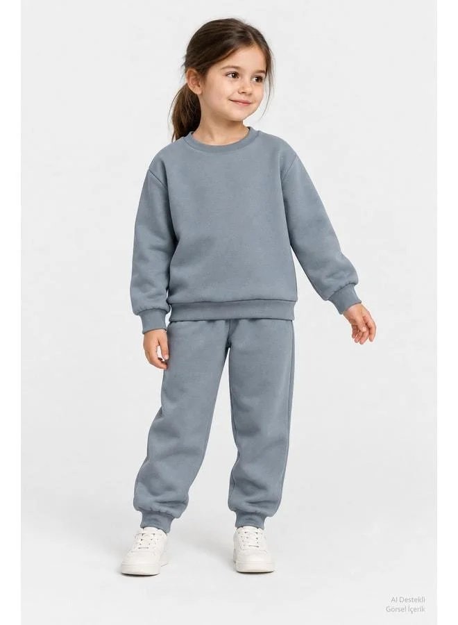 Perendi Unisex Kids Bike-Neck Winter Top and Bottom Set