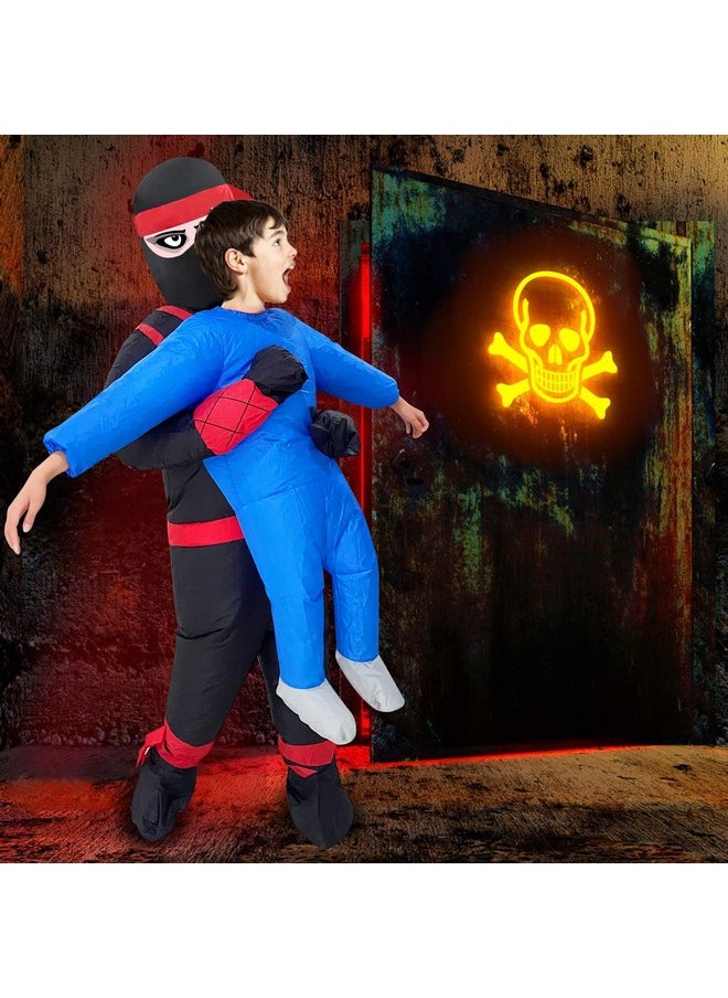 Camlinbo Halloween Inflatable Costume For Kids Boys Ninja Holding Person Scary Halloween Costume Blow Up Party Cosplay  - Image 2