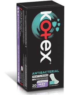 Kotex Kotex Antibacterial Panty Liners, 99% Protection from Bacteria Growth, Long Size, 20 Daily Panty Liners  - Image 2