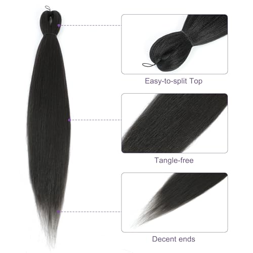 ROSDINA Pre-stretched Braiding Hair - 30 Inch 8 Packs Light Brown Super Long Braiding Hair For Twist or Box Braids, Yaki Texture Hot Water Setting Synthetic Braiding Hair Extensions (30 Inch, #4-8P) - Image 2