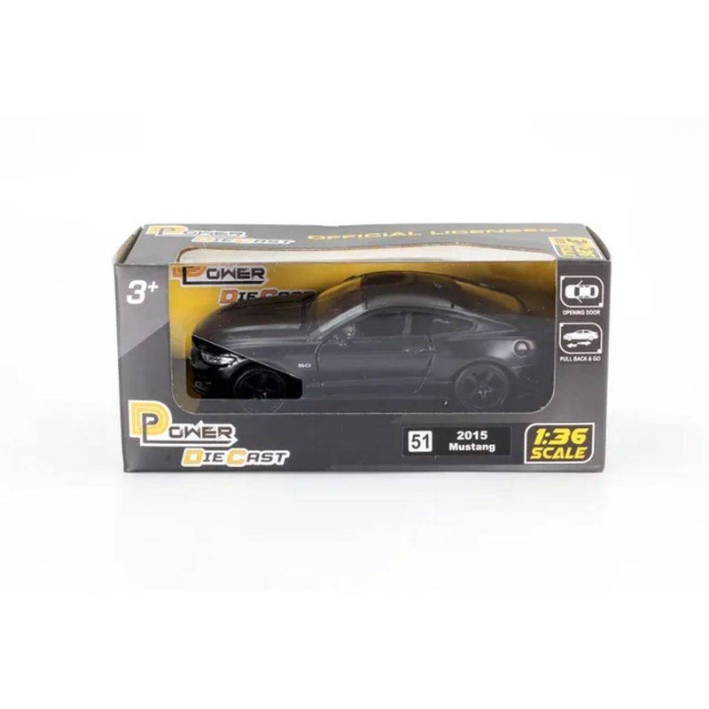 D-Power 2015 Ford Mustang #51 Die-cast Car (1:36, Black) - Image 1