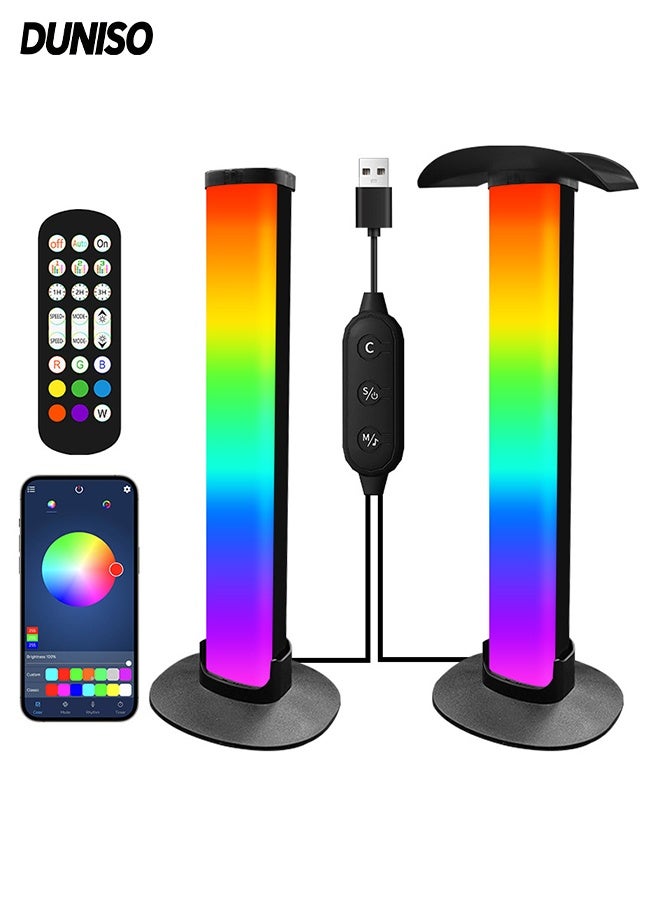 DUNISO 2 Pcs Smart Light Bars,Bluetooth Ambiance  Color Light Bar with Remote Control + APP，Dimmable LED Light  With Multi-Modes And Music Sync Modes - Image 1