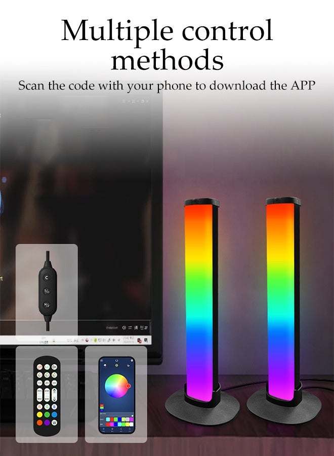 DUNISO 2 Pcs Smart Light Bars,Bluetooth Ambiance  Color Light Bar with Remote Control + APP，Dimmable LED Light  With Multi-Modes And Music Sync Modes - Image 4