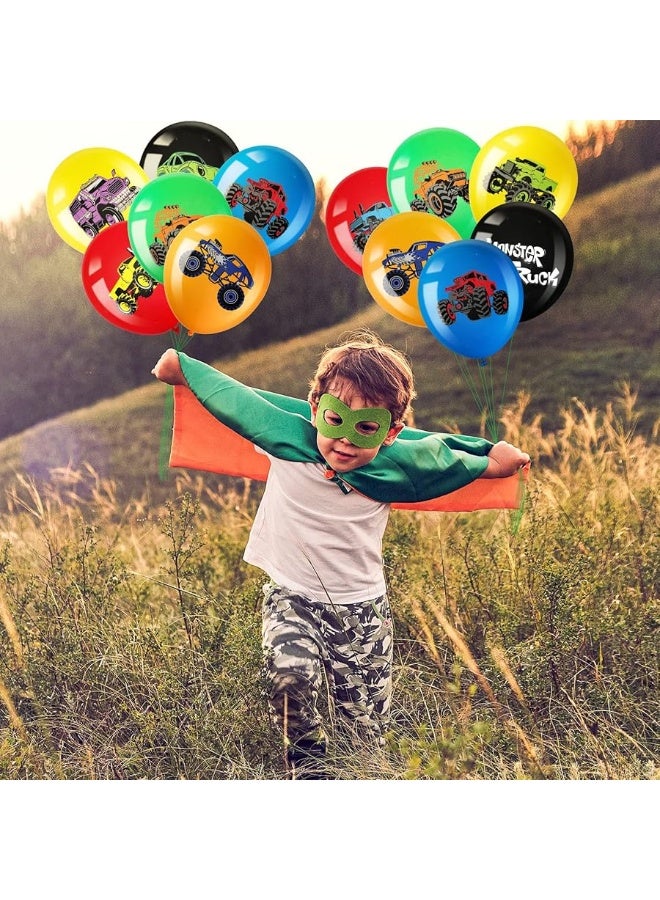 Aoriher 36 Pcs Truck Balloons Party Decorations 12 Inch Colorful Truck Theme Latex Balloon Bouquet for Kids Girls Boys Baby Shower Wedding Birthday Party Supplies (Classic) - Image 2