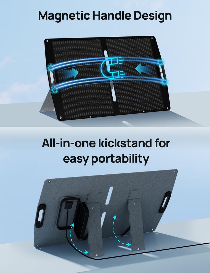 ECO-WORTHY 100W Portable Solar Panel for Power Stations,IP65 Waterproof & Lightweight with Adjustable Kickstand,23% High Efficiency Foldable Solar Panel for Outdoor RV Camping Off Grid Emergency - Image 5