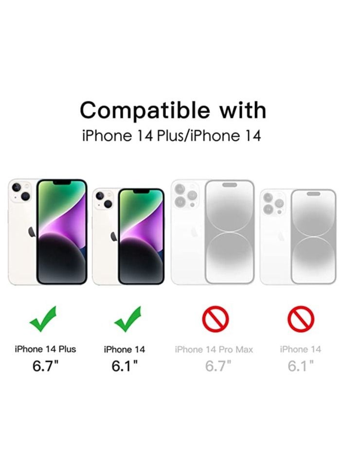 COBLUE Coblue Camera Lens Protector For Iphone 14 Plus, Premium Hd Tempered Glass Metal Ring Aluminum Alloy Lens Screen Cover Film Multiple Color (Silver)  - Image 2