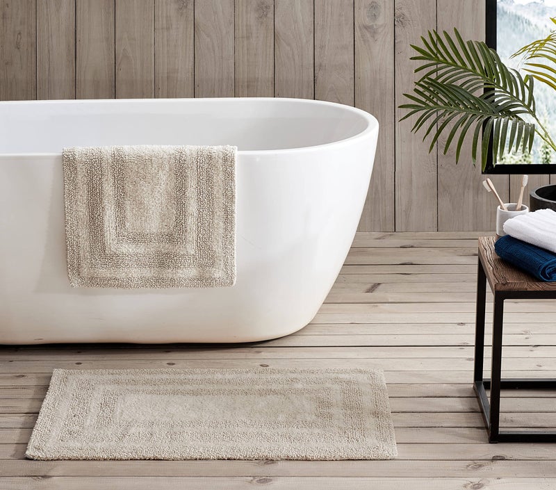 Eddie Bauer Eddie Bauer  Bathroom Rugs Set Soft Tufted Cotton Bathroom Decor Super Absorbent  Quick Dry Logan Light Grey 2 Piece 