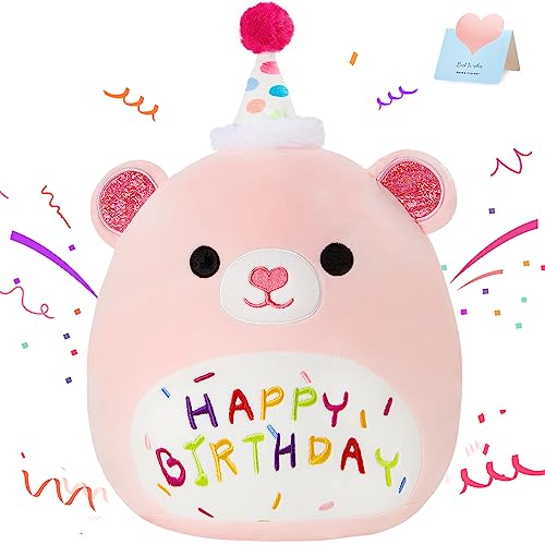 BSTAOFY 14 Birthday Teddy Bear Plush Pink Bear Stuffed Animal Soft Plush Toy Cute Plushie Doll Gifts for Kids Girls Boys Birthday Party Decor - Image 1