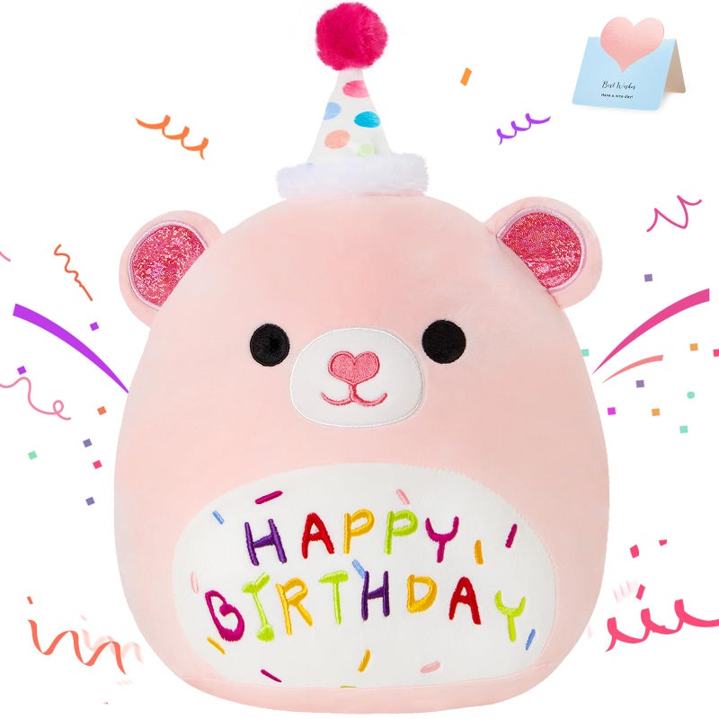 BSTAOFY 14 Birthday Teddy Bear Plush Pink Bear Stuffed Animal Soft Plush Toy Cute Plushie Doll Gifts for Kids Girls Boys Birthday Party Decor - Image 2