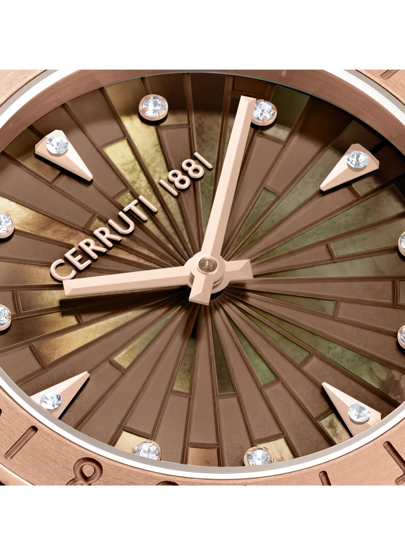 CERRUTI 1881 Cerruti 1881 Filiano Analog Women's Watch - Brown Mother of Pearl Dial,, Rose Gold Topring