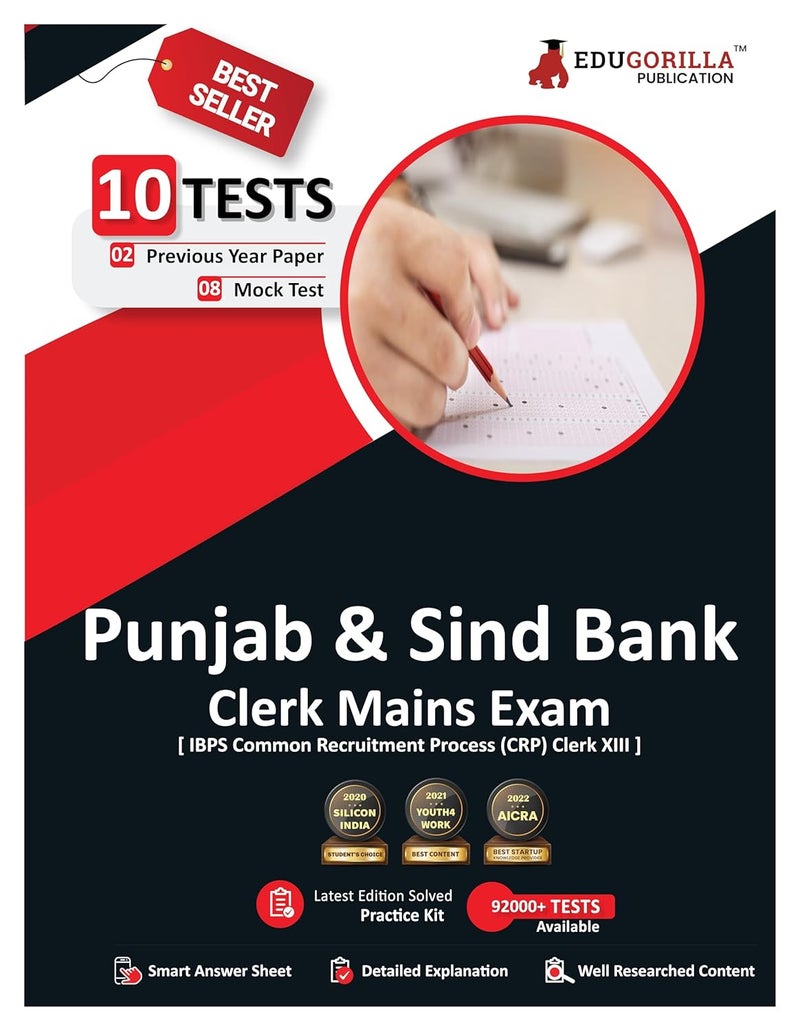 Punjab and Sind Bank Clerk Mains (IBPS CRP PO/MT XIII) Book 2024 (English Edition) - 8 Full Length Mock Tests and 2 Previous Year Papers with Free Access to Online Tests  - Image 1