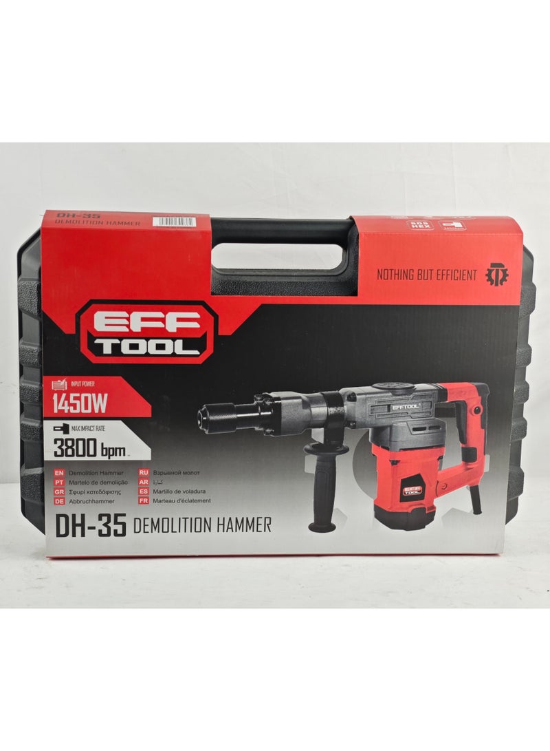 EFFTOOL 1450W  Electric Hammer Breaker With 3800rpm 30mm Chuck Dia 2 Function for Efficient Crushing and Drilling in Concrete Strong Walls and More - Image 2
