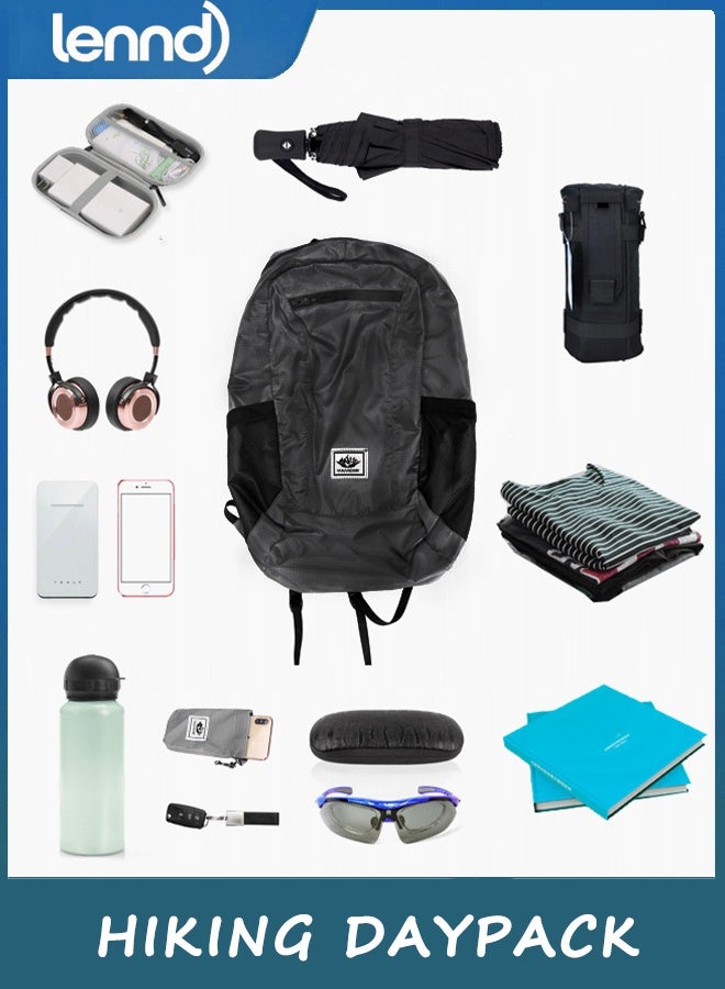 لينند حقيبة ظهر للمشي لمسافات طويلة، مقاومة للماء وخفيفة الوزن وقابلة للطي للسفر والتخييم في الهواء الطلق - Image 5