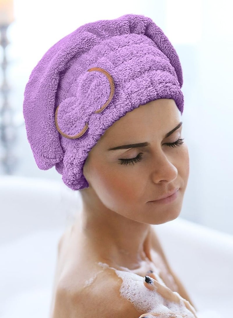 Microfiber Hair Drying Caps and Stylish Design hair turbans for wet hair - Multi Color  - Image 1