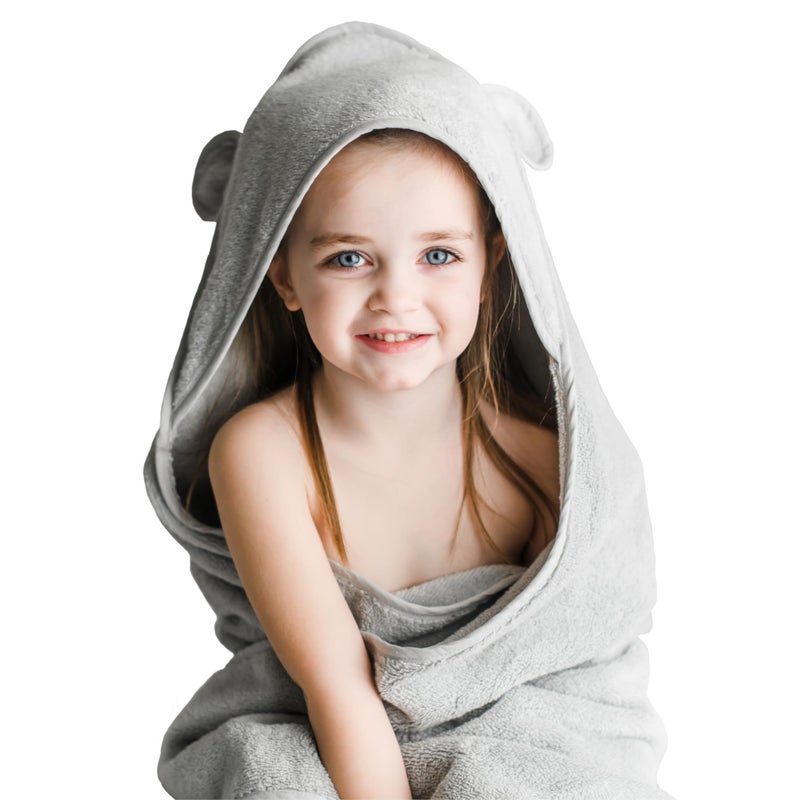 Natemia Hooded Baby Bath Towel - 100% Organic Cotton Baby Towels for Newborns, Toddlers, Boys, Girls - Soft Absorbent 450 GSM - Gentle on Sensitive Skin - Baby Shower Registry Gift (35" x 35") - Image 1