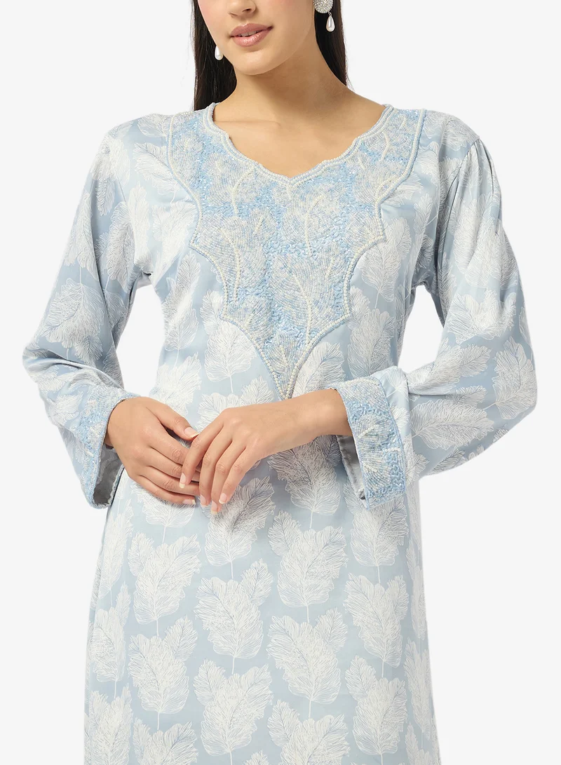 ARABIAN CLOSET Embellished Belted Jalabiya