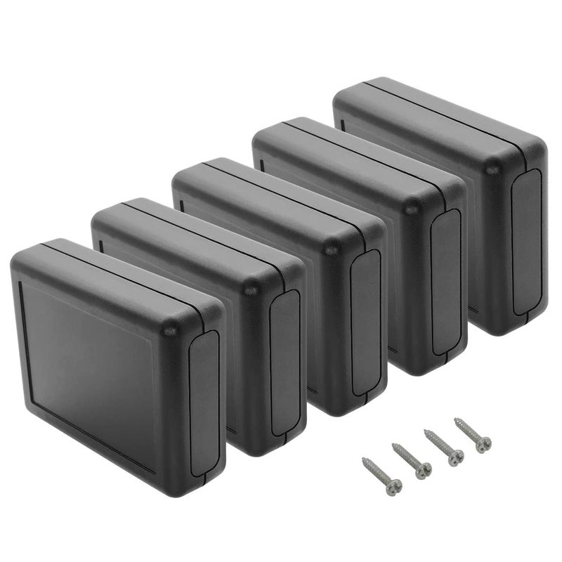 LeMotech 5 Pieces ABS Plastic Electrical Project Case Power Junction Box Project Box Black 35 x 28 x 11 inch 90 x 70 x 28 mm