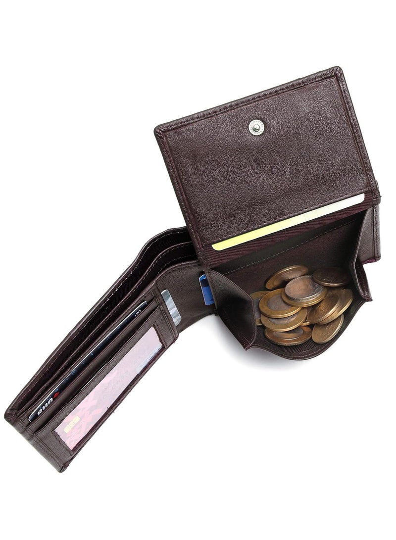 Napa Hide dark brown Leather Wallet for Men I 4 Card Slots I 2 Currency Compartments - Image 5