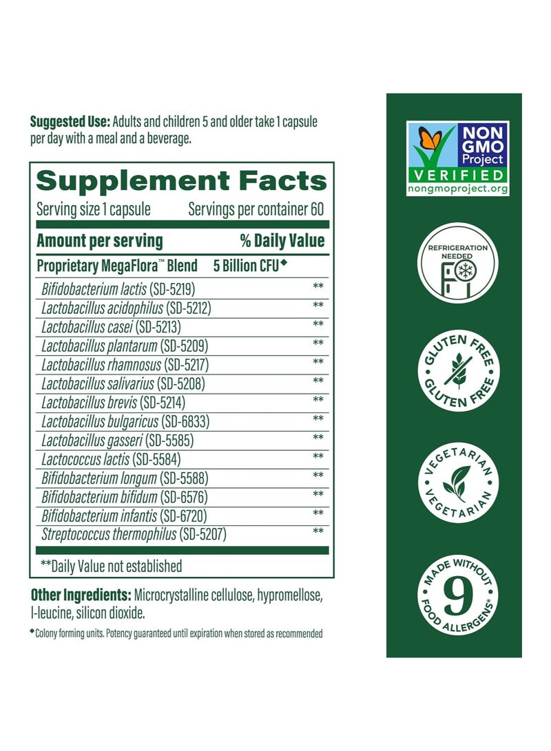 MegaFood MegaFlora Kids Daily Probiotic - 14 strains Support Digestive Health and a Healthy Gut Flora, 60 Mini Capsules 60 sevings. - Image 2
