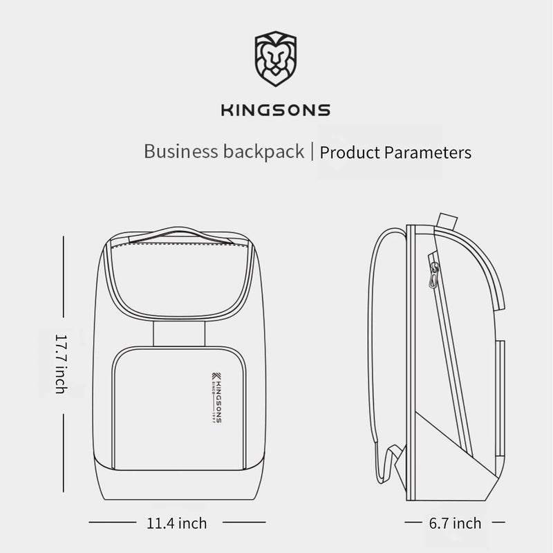 kingsons Laptop Bag Travel Backpack - Waterproof Laptop Backpack with USB Charging Port, Anti Theft Backpack for Women, Casual Daypack for Business - Image 2