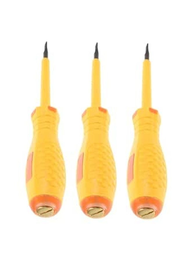 3Pcs Electrician Screwdriver Voltage Tester with Flat Tip Head for Circuit Testing - Image 1