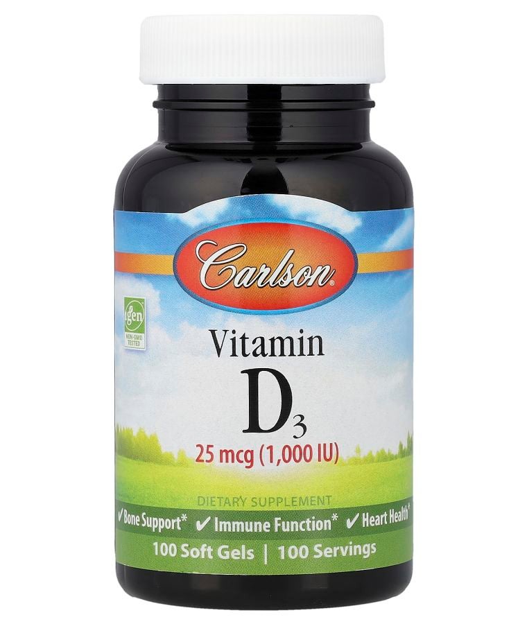 Vitamin D3 25 mcg (1000 IU) 100 Soft Gels