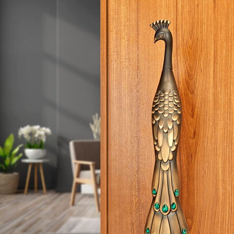 LAPO Peacock Door Handles for Main Door Wooden Glass Door PullPush Handle for All Door of Home Office HotelsHole to Hole Size 250 mmLeft Side Antique Finish 3 Years Warranty - Image 3