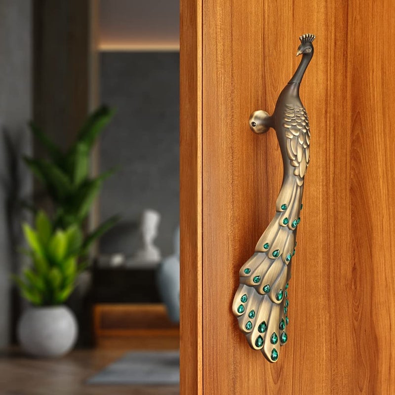 LAPO Peacock Door Handles for Main Door Wooden Glass Door PullPush Handle for All Door of Home Office HotelsHole to Hole Size 250 mmLeft Side Antique Finish 3 Years Warranty - Image 5