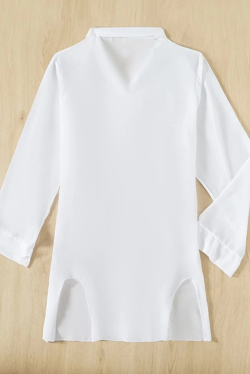 Angelsin Chiffon Shirt Beach Dress Pareo Kimono Kaftan