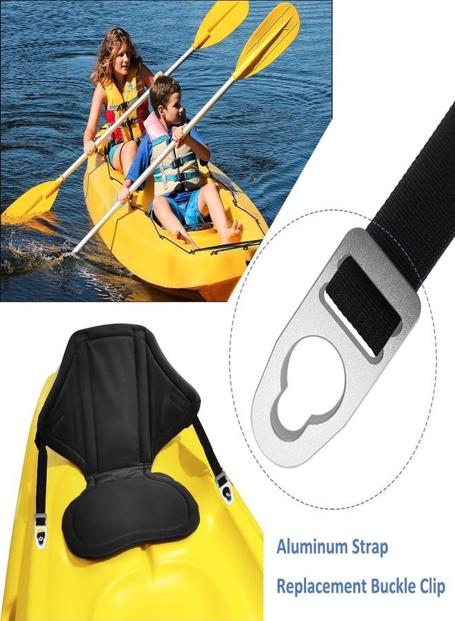 Guweta Upgraded Aluminum Kayak Seat Clips with Nylon Webbing Straps Kayak Seat Replacement Repair kit Accessories Compatible with Lifetime Emotion Style Button Type Straps Repair Clip Parts - Image 4