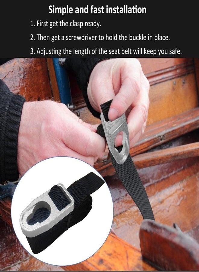 Guweta Upgraded Aluminum Kayak Seat Clips with Nylon Webbing Straps Kayak Seat Replacement Repair kit Accessories Compatible with Lifetime Emotion Style Button Type Straps Repair Clip Parts - Image 5