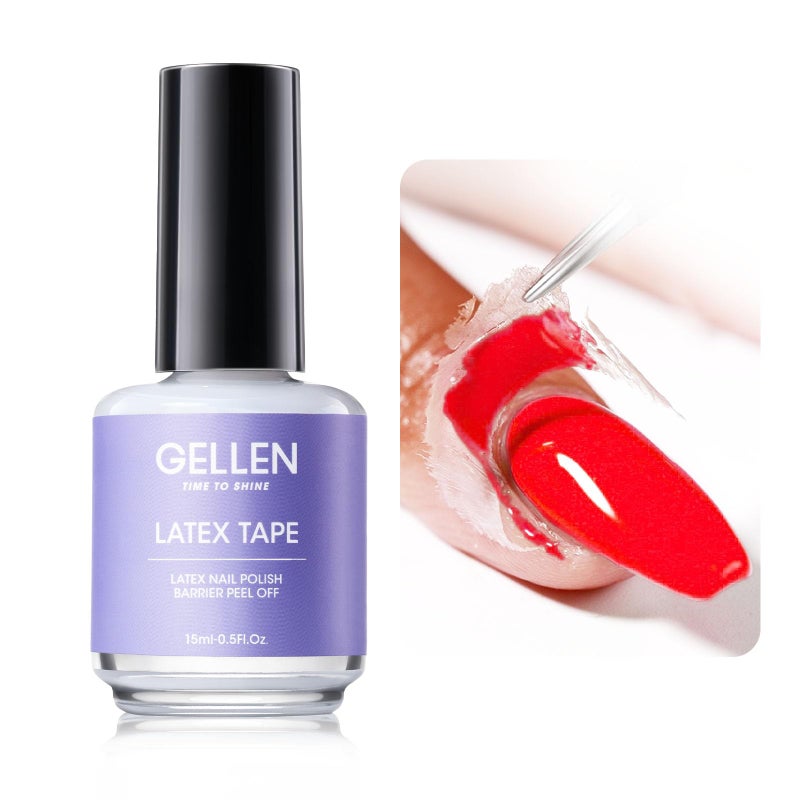 Gellen Liquid Latex for Nails, Peel Off Cuticle Guard for Nail Polish Skin Barrier Protector Nail Art Liquid Latex Tape for Manicure Home Salon 15ml Cuticle Protectors Gifts for Women, White - Image 1