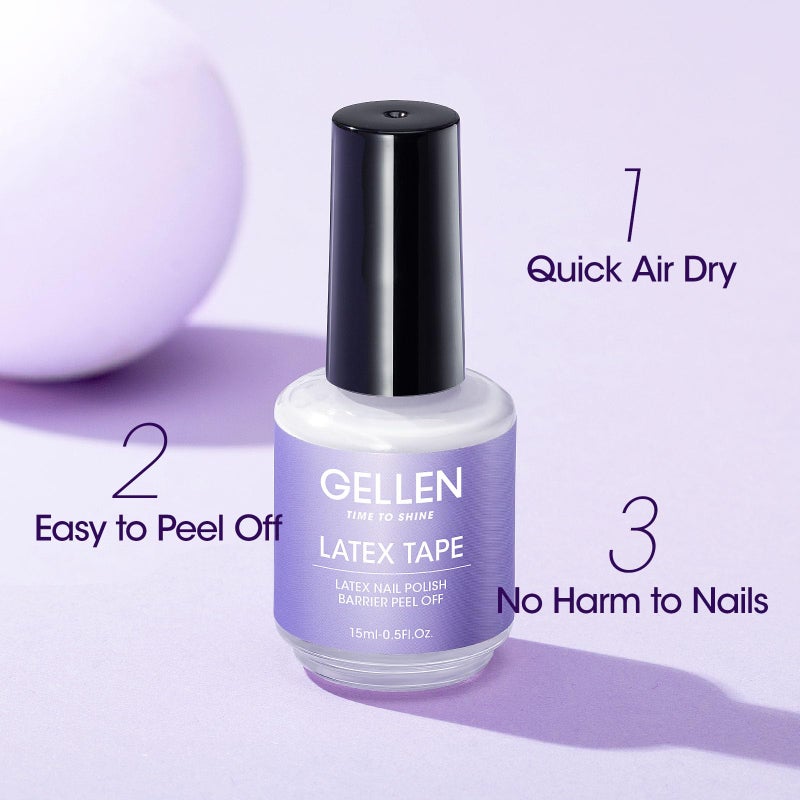 Gellen Liquid Latex for Nails, Peel Off Cuticle Guard for Nail Polish Skin Barrier Protector Nail Art Liquid Latex Tape for Manicure Home Salon 15ml Cuticle Protectors Gifts for Women, White - Image 3