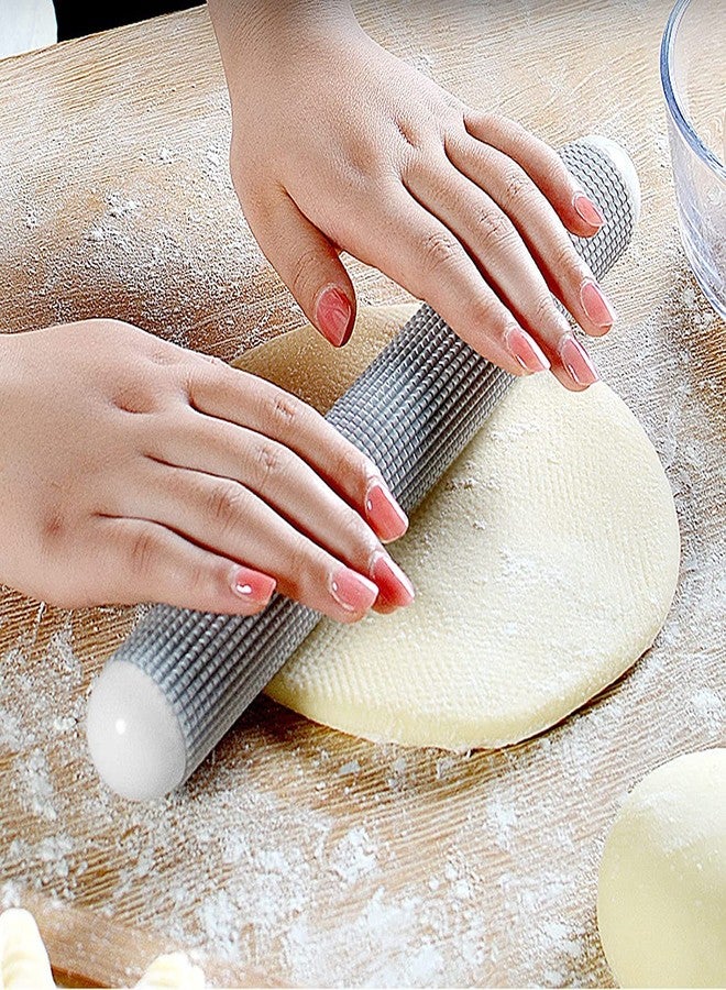 NAIDEV 1 Plastic Rolling Pin Floating Point Exhaust Roller Non-Stick Food Grade Kitchen Utensil Pastry's Dough Making Decor Tool Size 25 cm (Grey) - Image 4