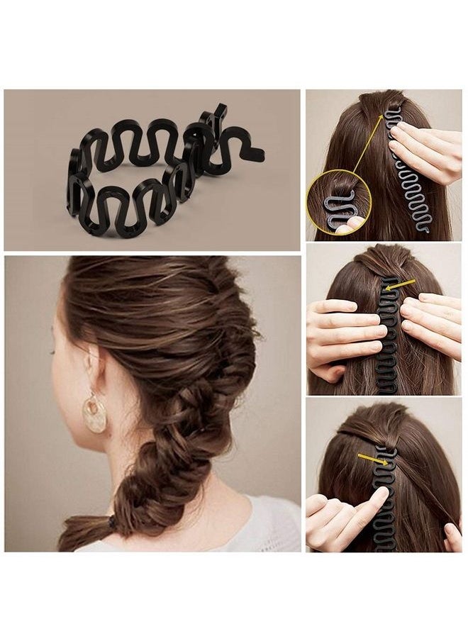 TsMADDTs Topsy Hair Tail Tools Set,TsMADDTs Hair Braiding Tool Set 8 pcs Topsy Tail Tools 8 pcs French Centipede Braiders for French Twist Plait Ponytail 10 pcs Black Hair Ties Bulk  - Image 4
