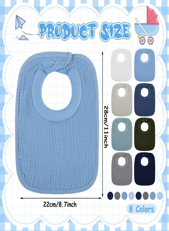 Twistover 8 Newborn Bibs Feeding Bibs for Drooling and Teething Comfy Baby Neck Bib with Padded Absorbent Collar (White) - Image 2