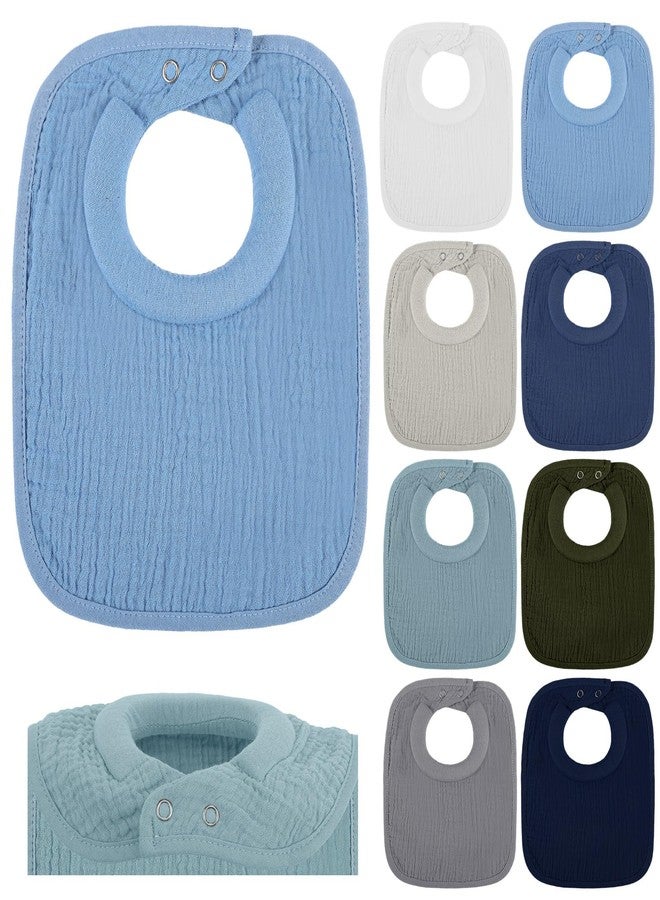 Twistover 8 Newborn Bibs Feeding Bibs for Drooling and Teething Comfy Baby Neck Bib with Padded Absorbent Collar (White) - Image 1