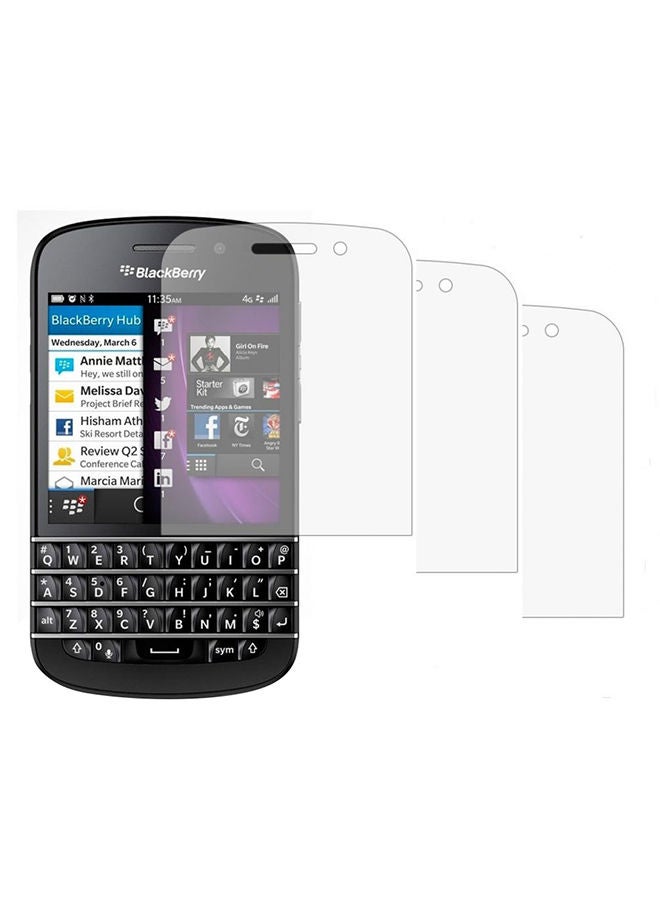 Loquat 3-pack Tempered Glass Screen Protector For berry Q10 Black