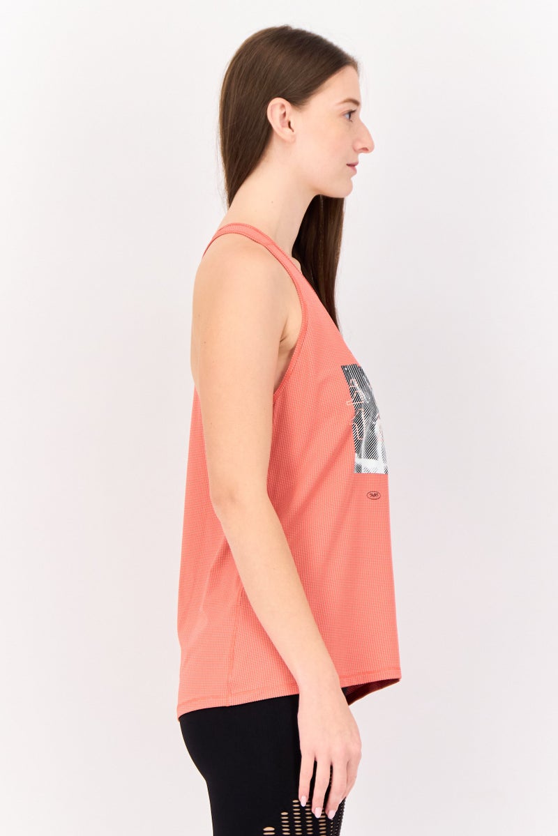 Reebok تي شيرت رياضي نسائي بلا أكمام للجري، بني - Image 2