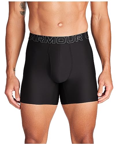 Under Armour Performance Tech Mesh Boxerjock 6in 3 Pack, Black Solid - Core 3 Pack, LG - Image 3