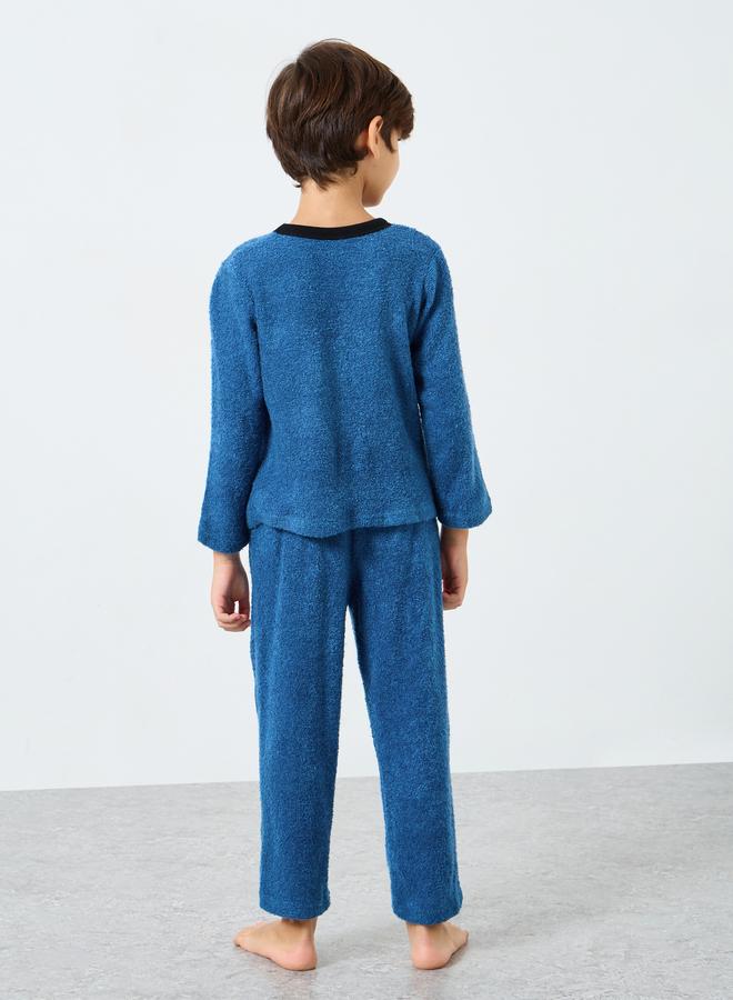 Take Two Boys Graphic Polar Fleece Top and Pyjama Set - Image 5