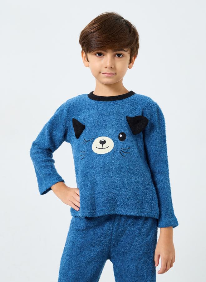 Take Two Boys Graphic Polar Fleece Top and Pyjama Set - Image 2