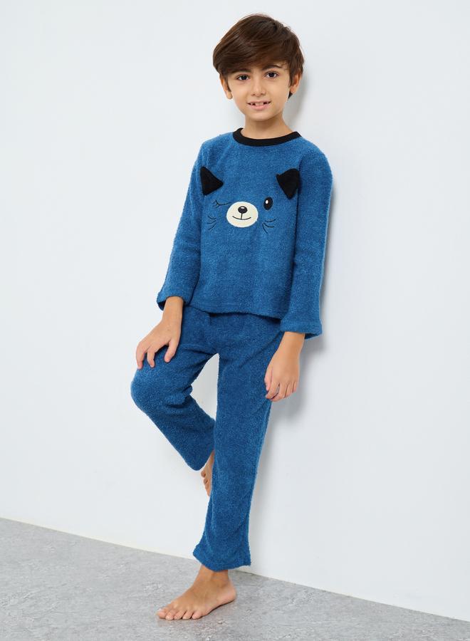Take Two Boys Graphic Polar Fleece Top and Pyjama Set - Image 1
