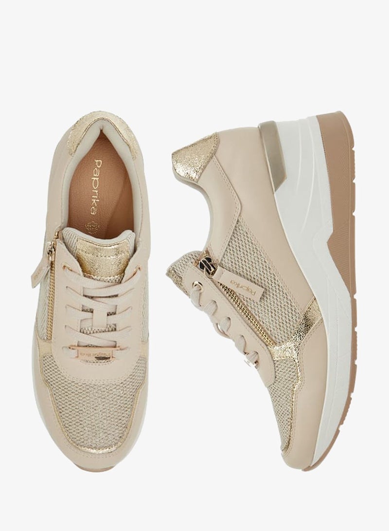 Paprika Women's Panelled Ankle Sneakers with Lace-Up Closure Ramadan Collection - Image 2