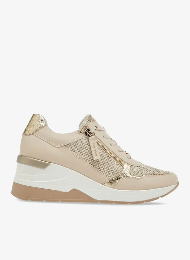 Women's Panelled Ankle Sneakers with Lace-Up Closure