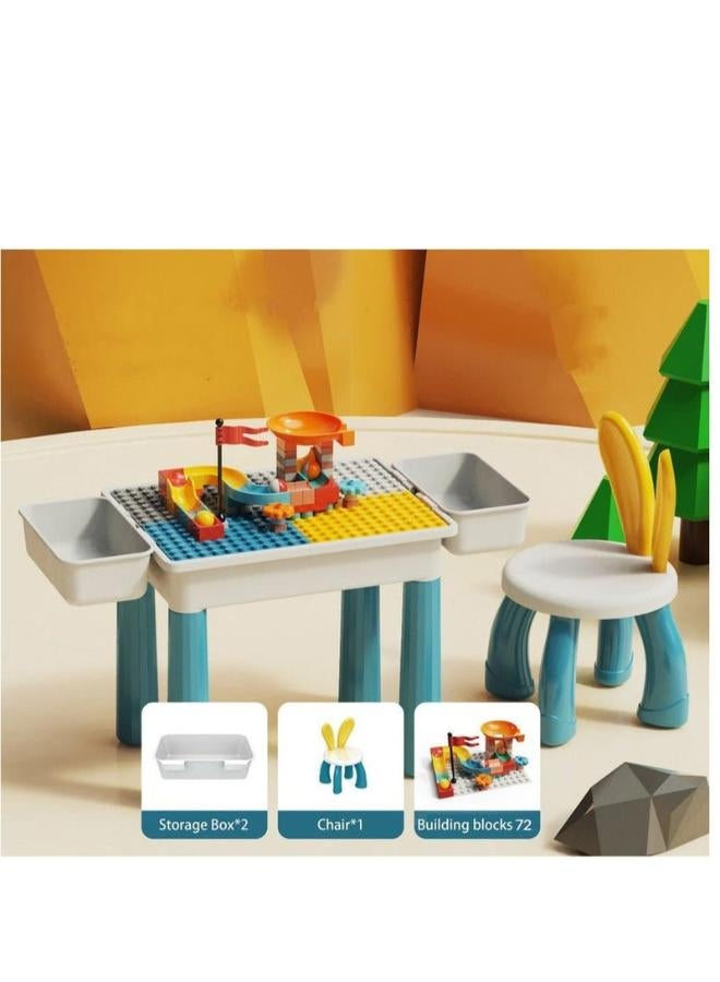 2-in-1 Cube Table & Educational Desk for Kids – 114-Piece Building and Learning Set - Image 4