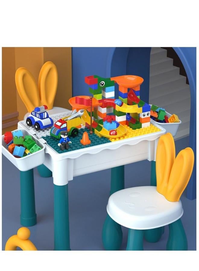 2-in-1 Cube Table & Educational Desk for Kids – 114-Piece Building and Learning Set - Image 2