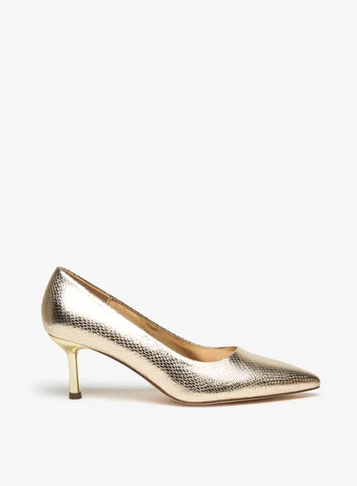 Flora Bella By Shoexpress Women's Textured Slip-On Pumps with Stiletto Heels