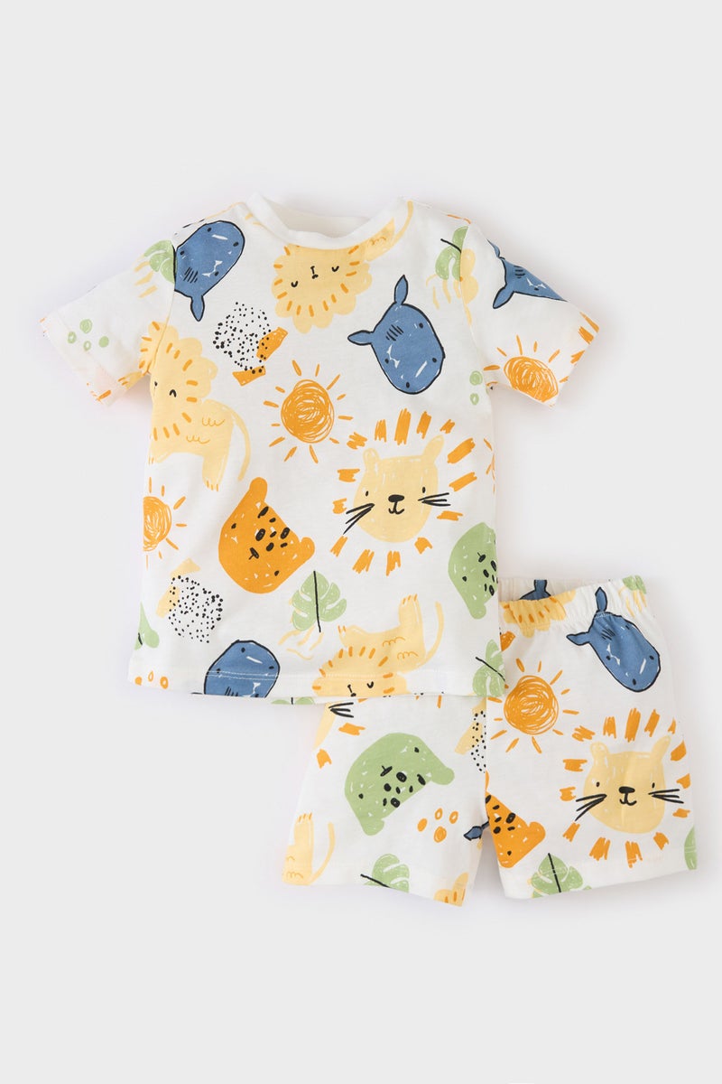 DeFacto Baby Boy 2 piece Regular Fit Slogan Knitted Pyjamas  - Image 1